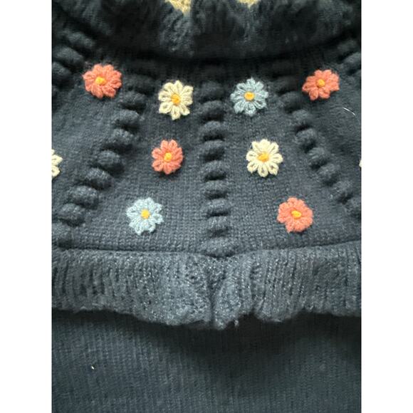 SAYLOR Preppy Embroidered Floral Pom-Pom Ruffled Sweater Size XS - Picture 3 of 8